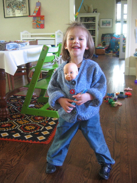 Carrying Cornelia in the sling...