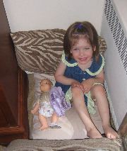 Cornelia's new bed at Pam's house