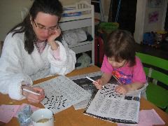 ladies with their crosswords